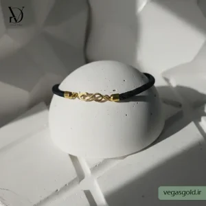 دستبند نخی با پلاک طلا کد002 طلافروشی وگاس