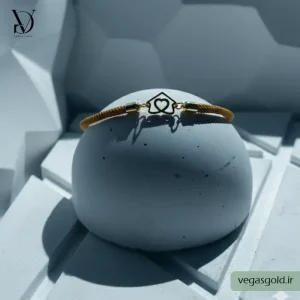 دستبند نخی با پلاک طلا کد003 طلافروشی وگاس