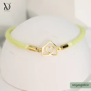 دستبند نخی با پلاک طلا کد004