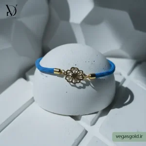 دستبند نخی با پلاک طلا کد008