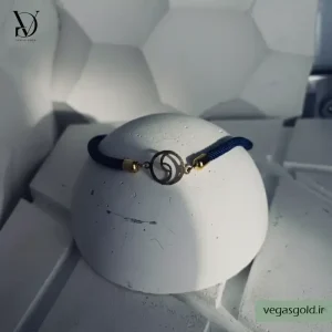 دستبند نخی با پلاک طلا کد010