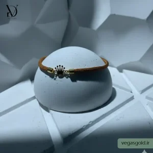 دستبند نخی با پلاک طلا کد012