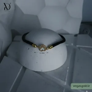 دستبند نخی با پلاک طلا کد013