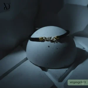 دستبند نخی با پلاک طلا کد015