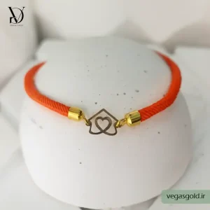دستبند نخی با پلاک طلا کد017