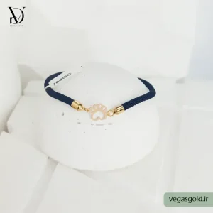 دستبند نخی با پلاک طلا کد019