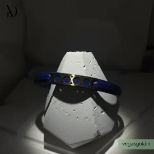 دستبند چرم با پلاک طلا کد012