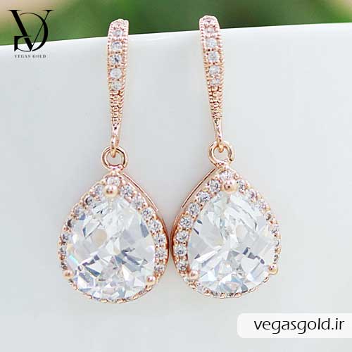 تصویر یک جفت گوشواره رزگلد | طلا رنگی