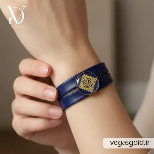 مدل دستبند چرم و طلا شیک و جدید