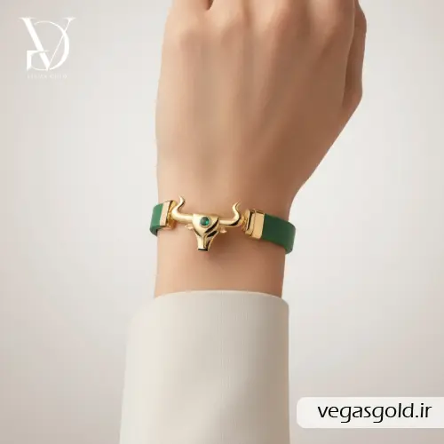 مدل دستبند چرم و طلا خاص
