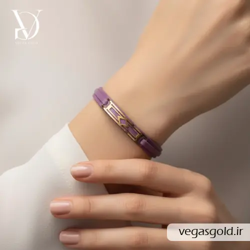 مدل دستبند چرم و طلا اسپرت