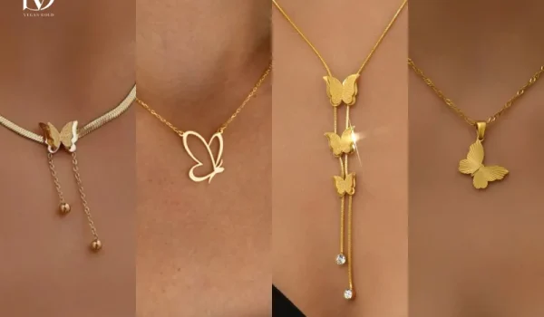 ۱۵ مدل پلاک طلا پروانه ای جدید؛ نماد زیبایی و ظرافت