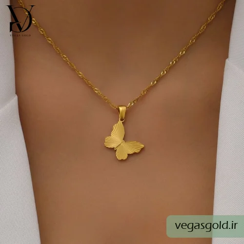 پلاک طلا پروانه ای لیزری سبک و ارزان